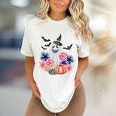 Witch Ghost & Floral Vibes Graphic Tee, a Spooky-Chic Pick for Halloween Lovers