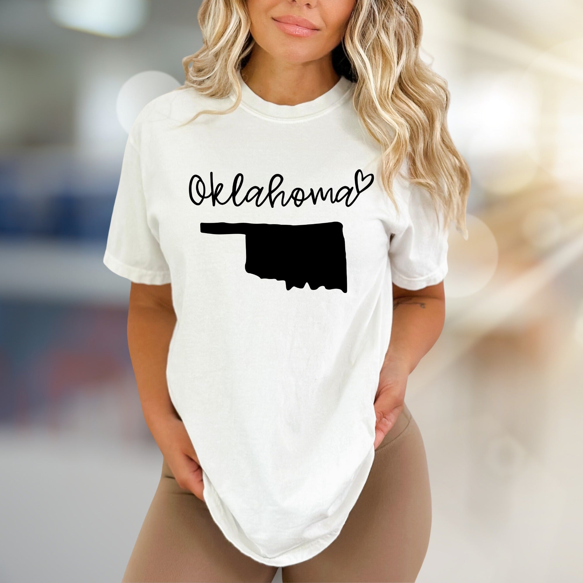 "Oklahoma" State Map Graphic Tee, a Hometown Pride Pick for State Lovers