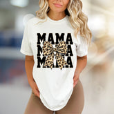 "MAMA" Leopard Bow Graphic Tee, a Chic Statement for Modern Moms