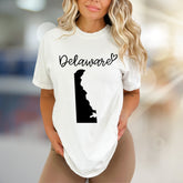 "Delaware" State Map Graphic Tee, a Hometown Pride Pick for Residents & Fans