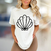 Minimalist Seashell Graphic Tee, A Coastal Chic Pick for Beach Lovers