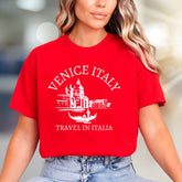 "VENICE ITALY TRAVEL IN ITALIA" Cityscape Graphic Tee, a European Travel Wear Pick for Wanderlusters