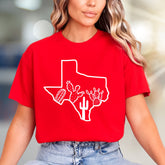 Texas Cactus Outline Graphic Tee, a Desert Chic Pick for State Pride Advocates