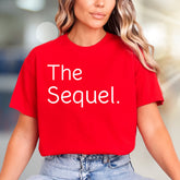 "The Sequel." Minimalist Text Graphic Tee, a Witty Pick for Movie Lovers