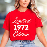 "Limited 1972 Edition" Retro Birthday Graphic Tee, a Nostalgic Pick for Milestone Celebrations
