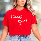 “Piano Girl” Music Lover Graphic Tee, a Melodious Pick for Musicians
