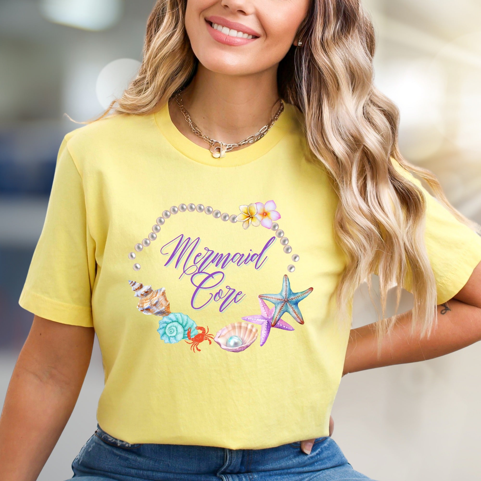 "Mermaid Core" Ocean Graphic Tee, a Coastal Style Pick for Beach Lovers