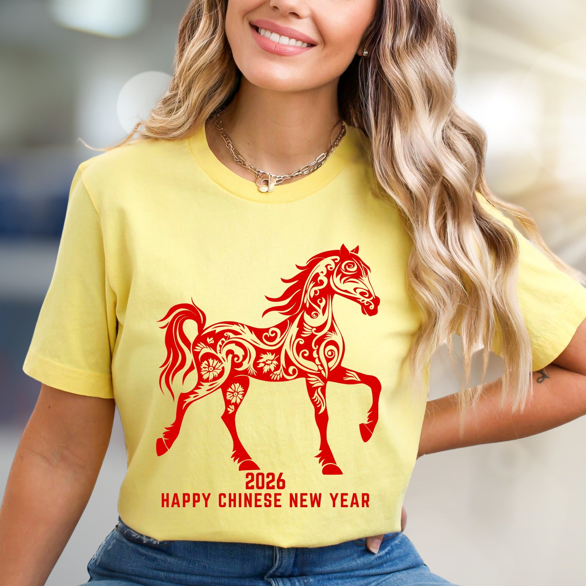 Happy Chinese New Year 2026 Floral Horse Graphic Tee, a Lunar Celebration Pick for Everyone