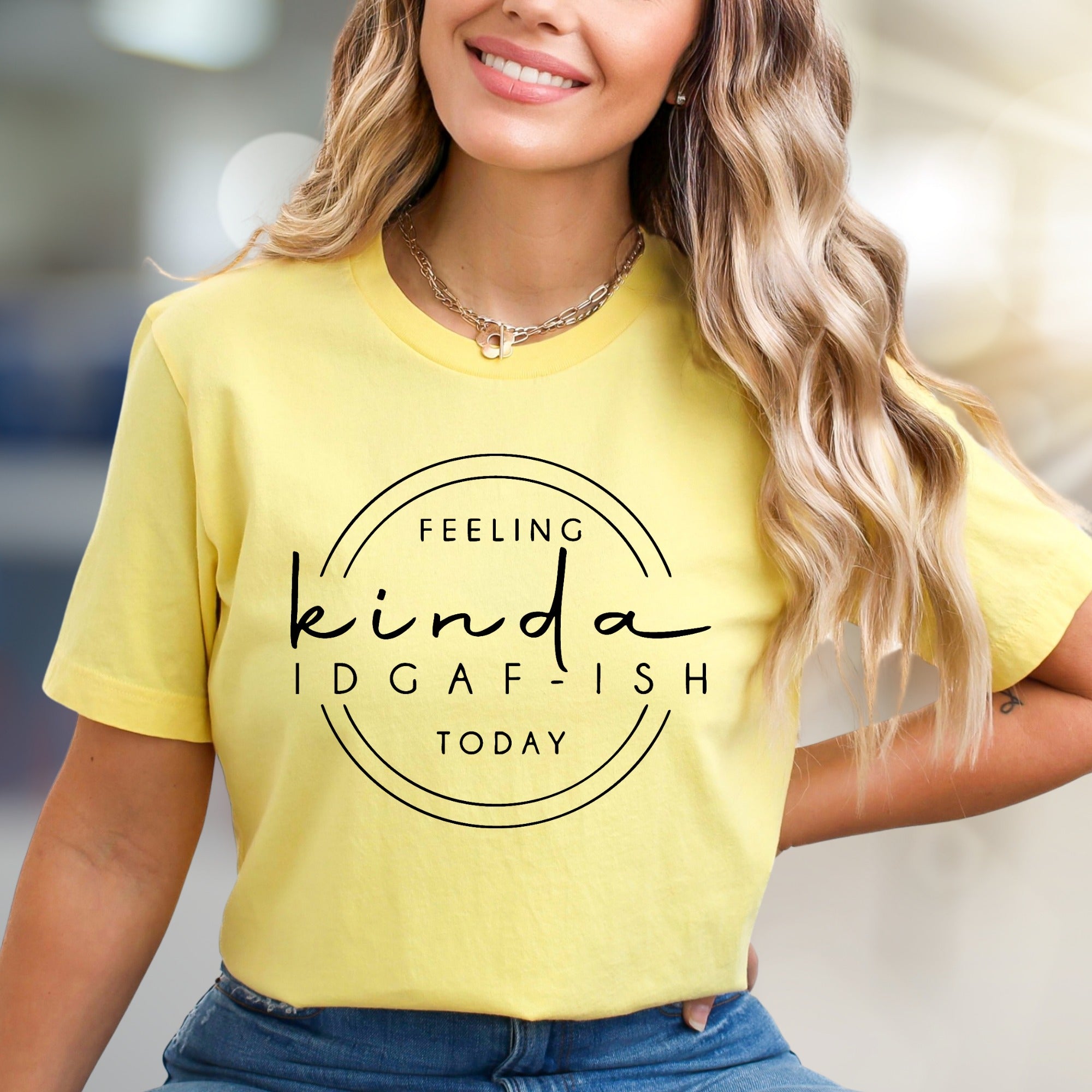 "Feeling Kinda IDGAF-ish Today" Sassy Slogan Graphic Tee, a Bold Statement for Modern Rebels