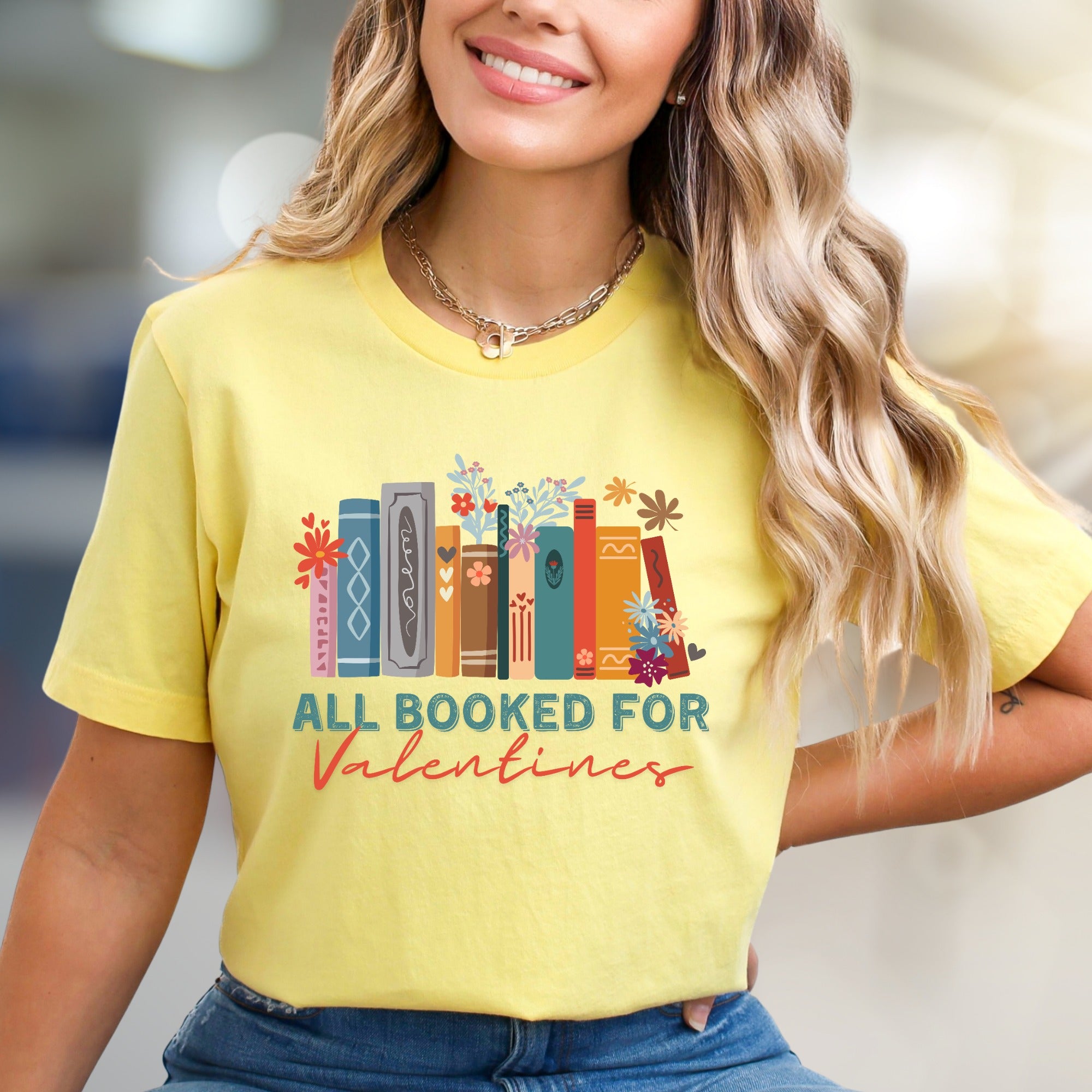 "ALL BOOKED FOR Valentines" Bookworm Graphic Tee, a Sweet Reader's Pick for Book Lovers
