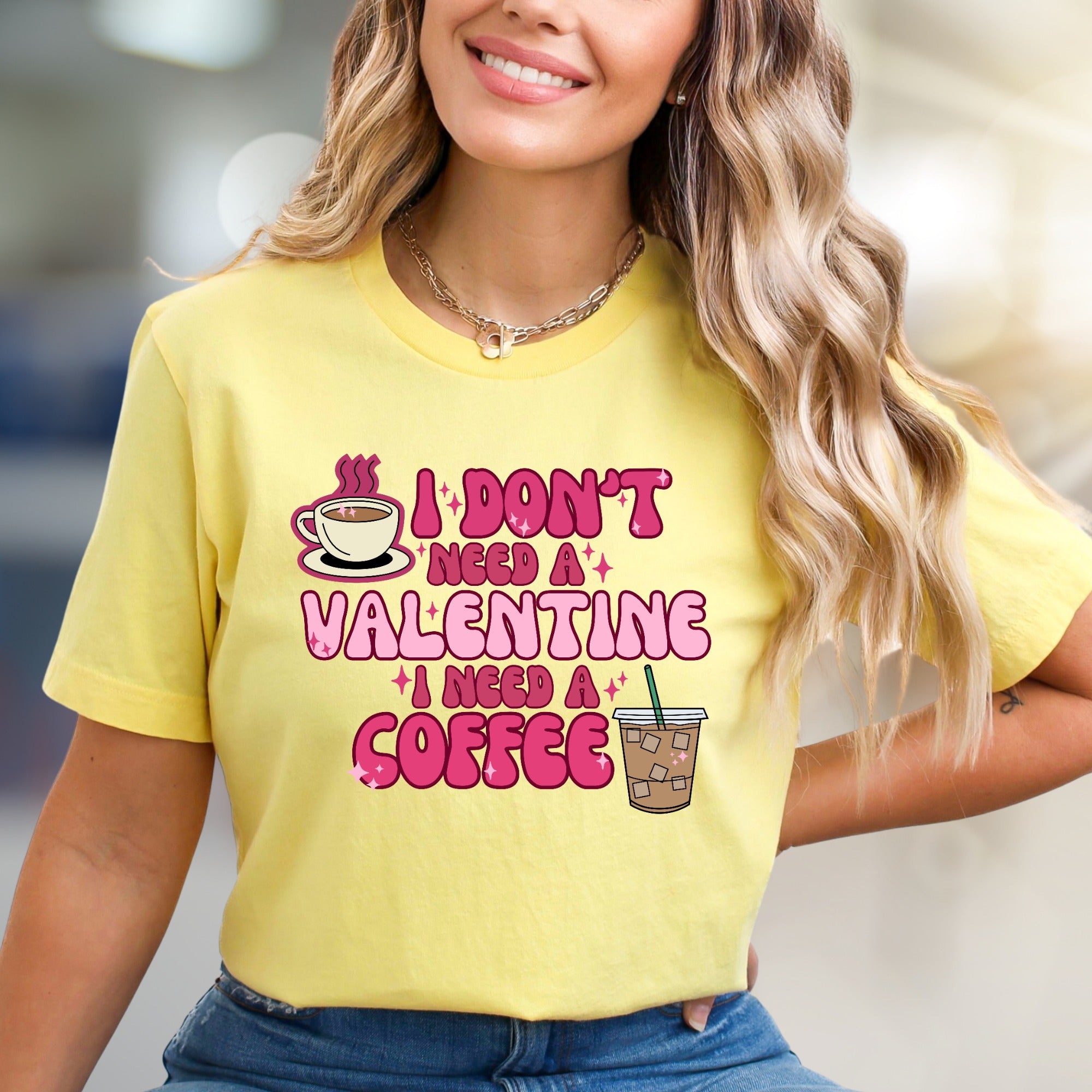 "I Don't Need A Valentine I Need A Coffee" Retro Graphic Tee, a Coffee Lover's Statement