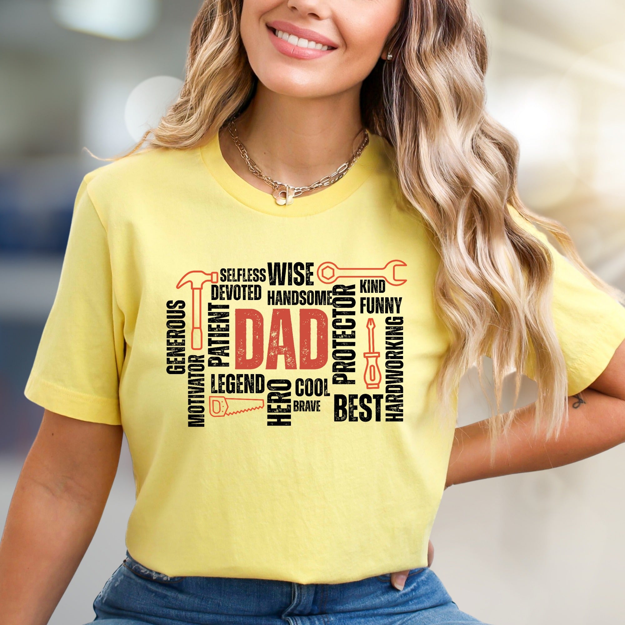 "DAD" Word Cloud Graphic Tee, a Father's Day Perfect Pick for Loved Ones