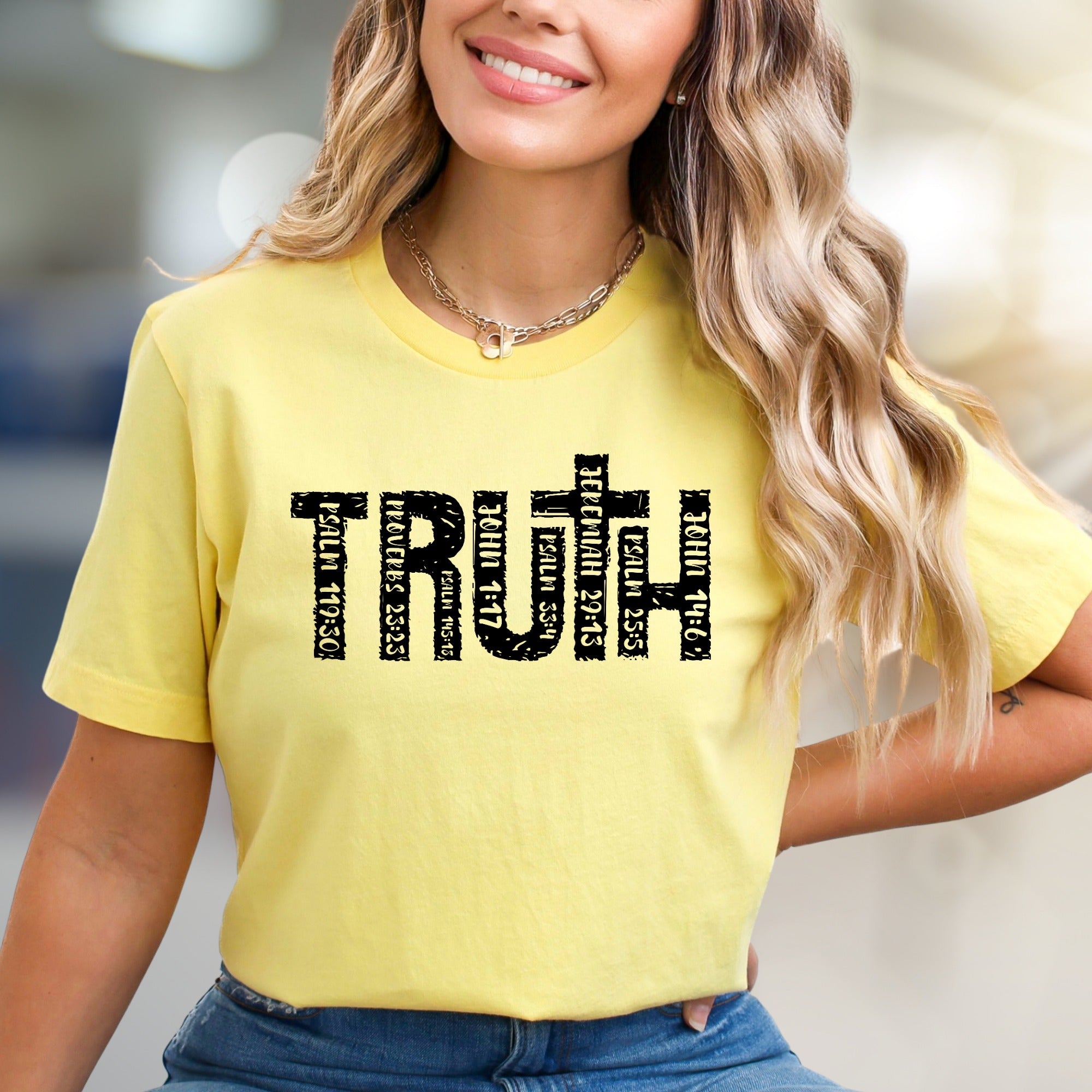 "TRUTH" Scripture Distressed Graphic Tee, a Faith-Inspired Pick for Believers