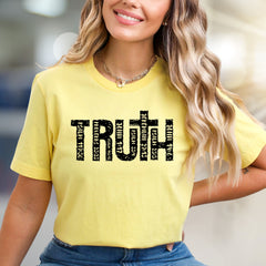 "TRUTH" Scripture Distressed Graphic Tee, a Faith-Inspired Pick for Believers