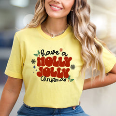 "Have a Holly Jolly Christmas" Retro Holiday Graphic Tee, a Festive Pick for Celebrate