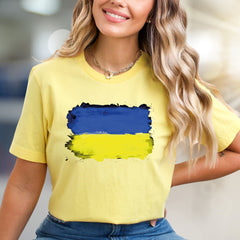 Abstract Ukraine Flag Graphic Tee, A Patriotic Statement for Supporters