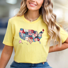 "Loved. Empowered. Brave." Christian Patchwork USA Graphic Tee, a Faith-Inspired Pick for Believers