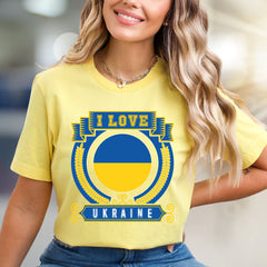 "I Love Ukraine" Patriot Flag Graphic Tee, a Heritage Pick for Supporters