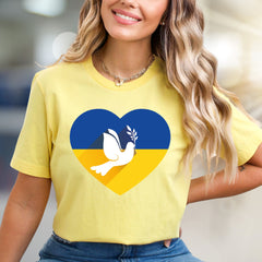Heart Ukraine Flag Dove Tee, A Statement of Peace for Advocates