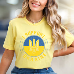 "I Support Ukraine" Emblem Graphic Tee, A Patriotic Statement for Advocates