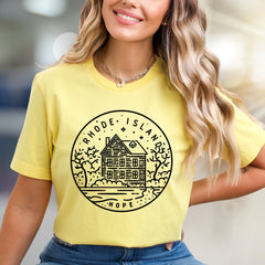 "Rhode Island Hope" Coastal House Graphic Tee, a Nautical Charm Pick for Locals & Lovers