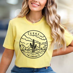 "TEXAS FRIENDSHIP" Desert Landscape Graphic Tee, a Western Vibe Pick for Everyone