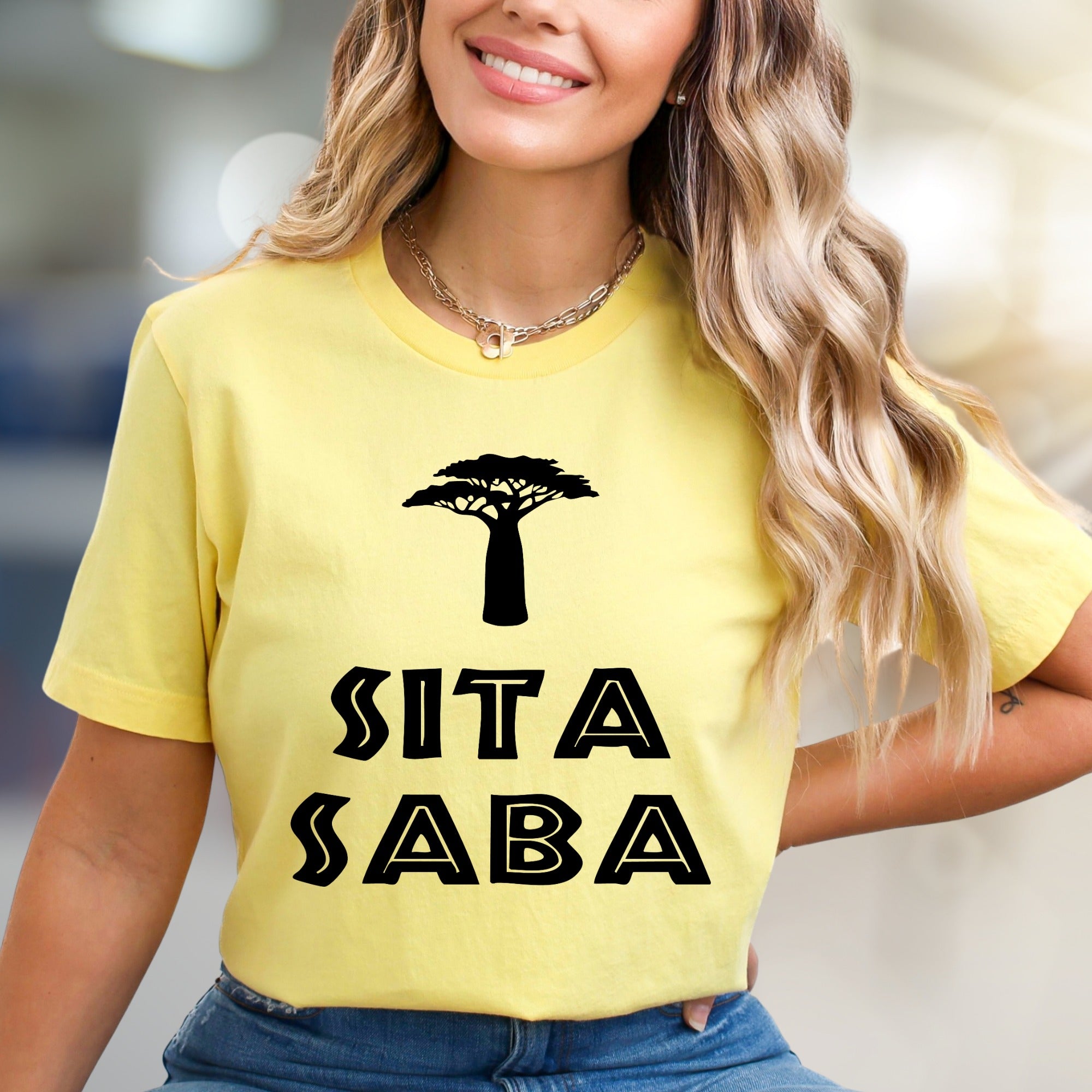 "SITA SABA" Baobab Tree Graphic Tee, a Zen Nature Pick for Global Adventurers