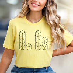 Geometric Blocks Abstract Graphic Tee, A Modern Art Pick for Minimalists