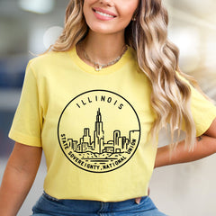 "ILLINOIS STATE SOVEREIGNTY, NATIONAL UNION" Skyline Graphic Tee, a Heritage Pick