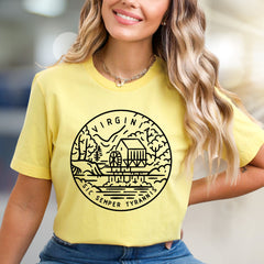 "Virginia Sic Semper Tyrannis" Nature Scene Graphic Tee, a Heritage Pick for Enthusiasts