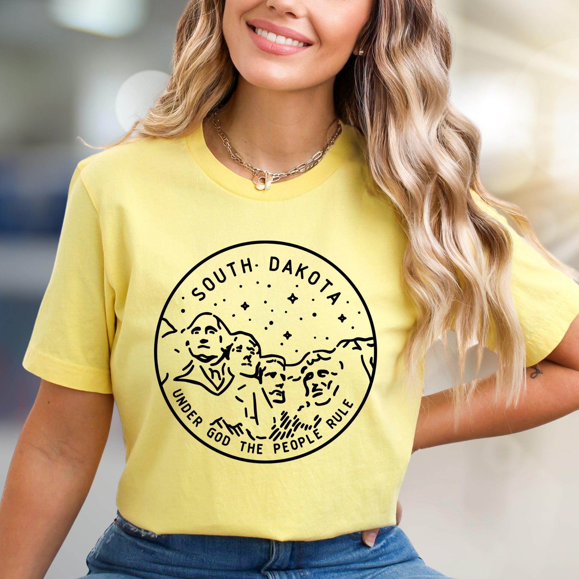 "SOUTH DAKOTA Under God The People Rule" Patriotic State Graphic Tee, A History Lover's Pick for Everyday Style