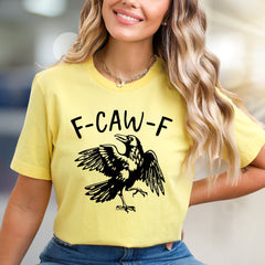"F-CAW-F" Crow Design Graphic Tee, a Witty Animal Lover Pick for Everyone