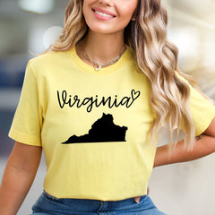 "Virginia" State Outline Graphic Tee, a Hometown Pride Pick for Enthusiasts