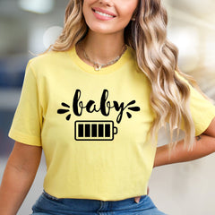 "Baby" Battery Low Graphic Tee, a Parent's Reality Pick for Moms & Dads