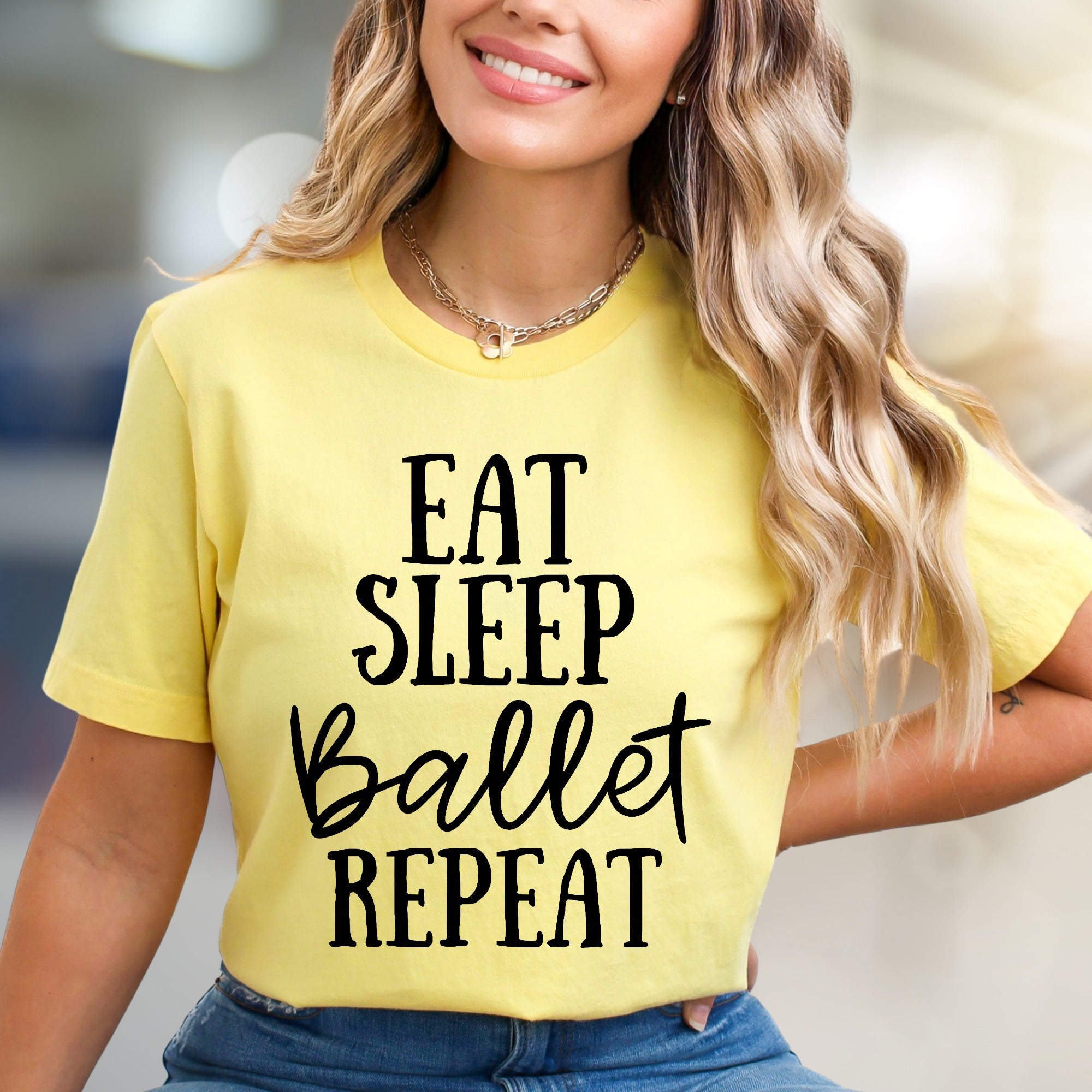 "Eat Sleep Ballet Repeat" Dance Lover Graphic Tee, a Lifestyle Pick for Ballerinas