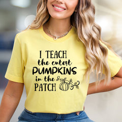 "I Teach the Cutest Pumpkins in the Patch" Fall Comfort Unisex Tee, a Teacher's Delight