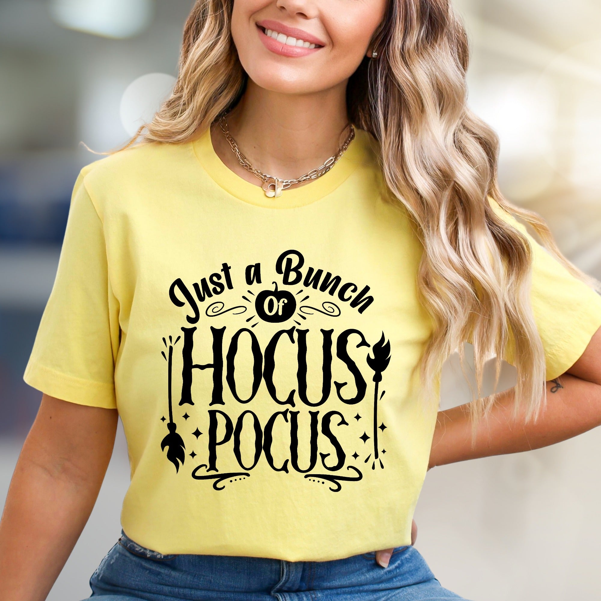 "Just a Bunch of Hocus Pocus" Halloween Graphic Tee, a Spooky Pick for Festive Fans