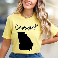 "Georgia" State Outline Graphic Tee, a Southern Pride Pick for Travelers