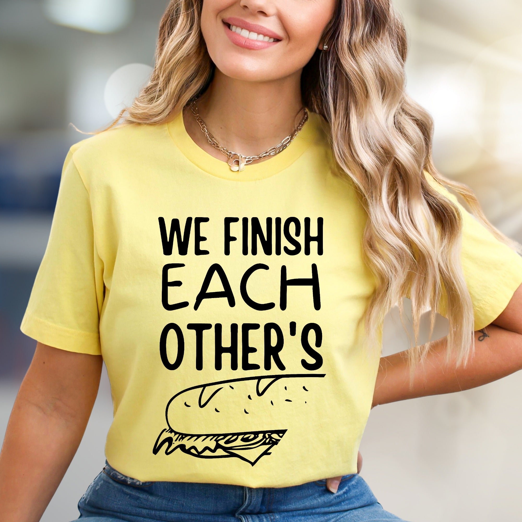 "WE FINISH EACH OTHER'S" Sandwich Graphic Tee, A Culinary Charm for Foodies