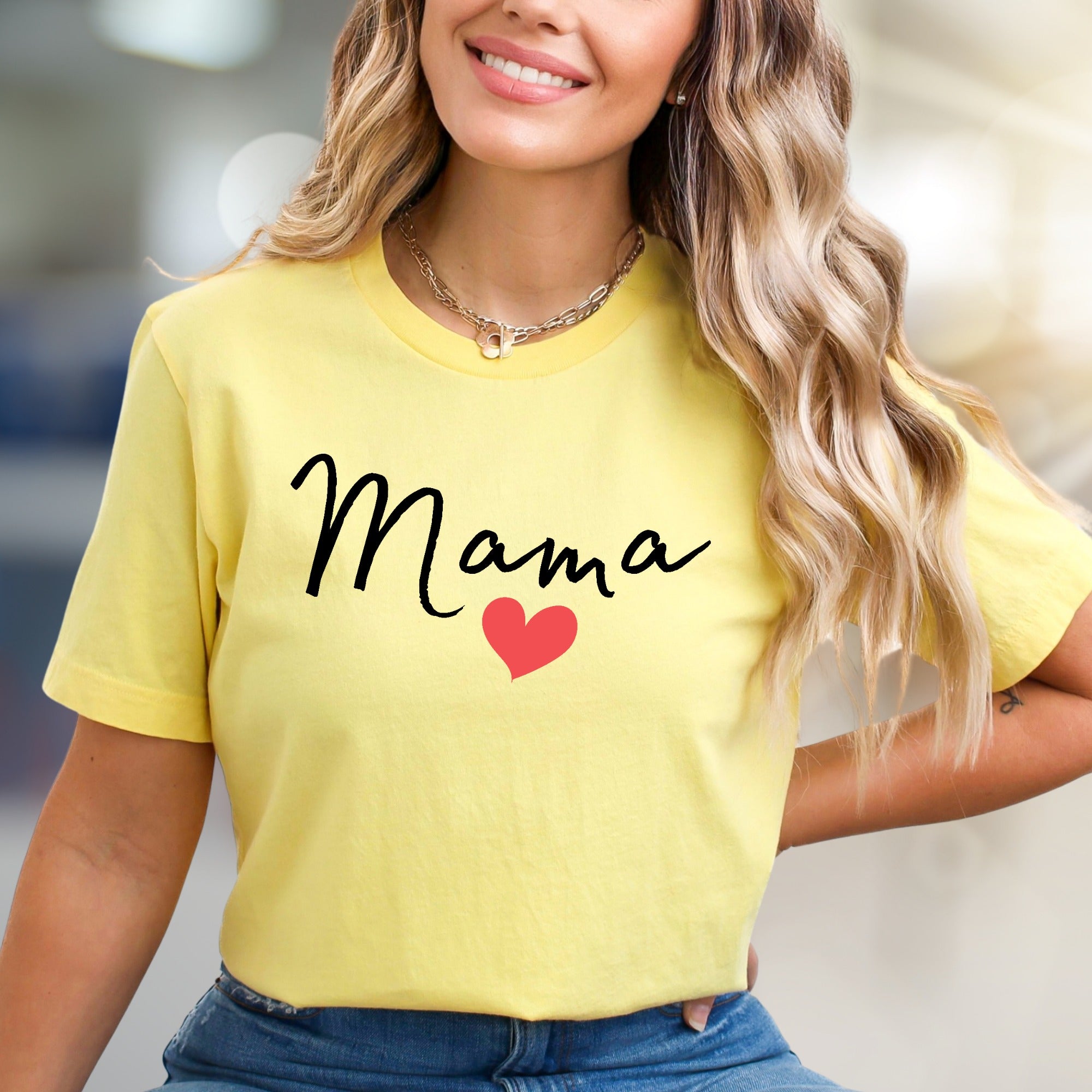 "Mama" Script Heart Graphic Tee, a Loving Pick for New Moms