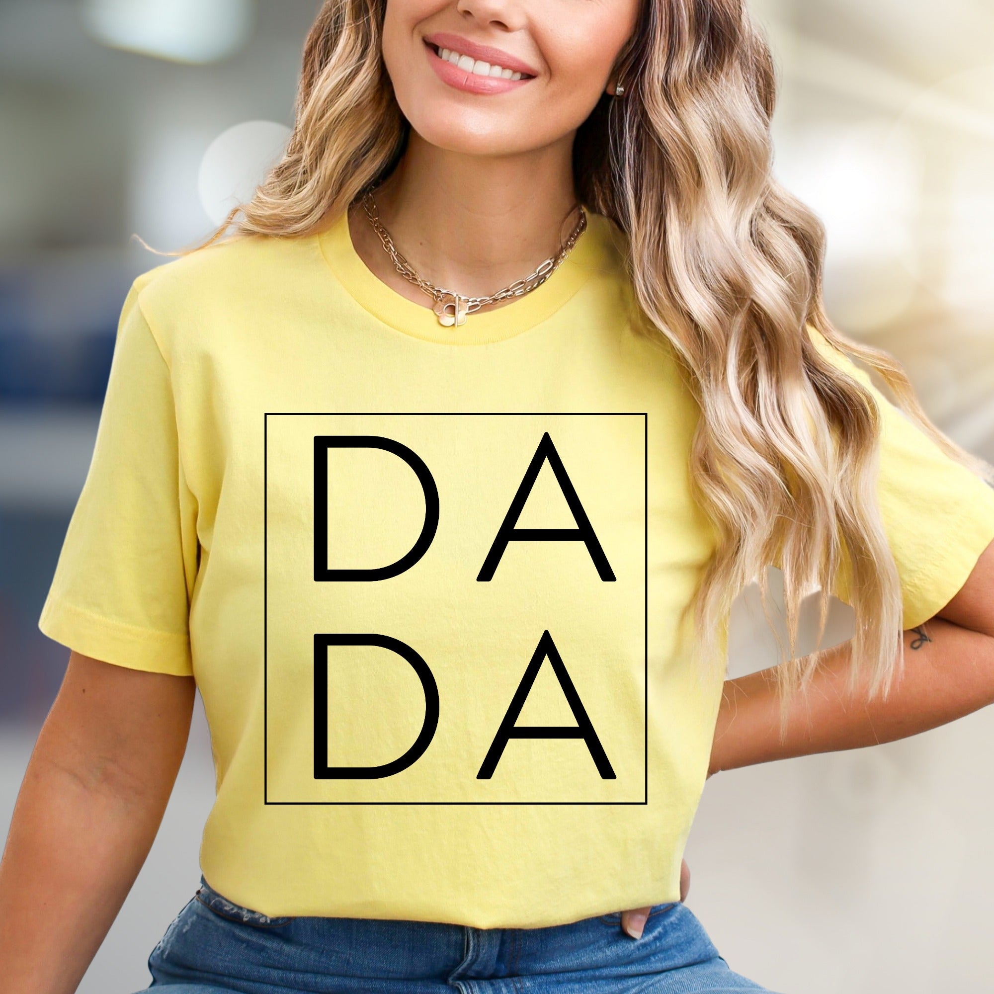 "DADA" Minimalist Box Graphic Tee, a Modern Statement Pick for Everyday Wear