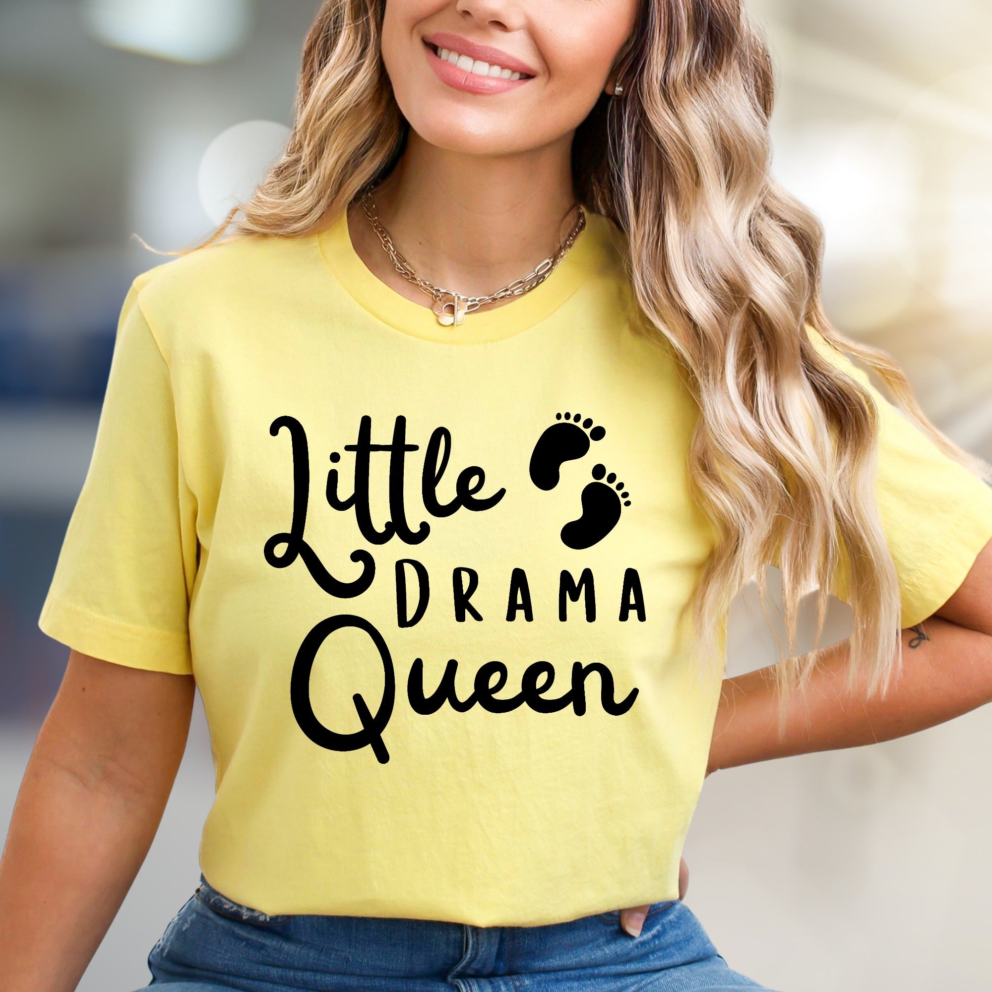 "Little Drama Queen" Baby Feet Graphic Tee, a Playful Pick for New Moms
