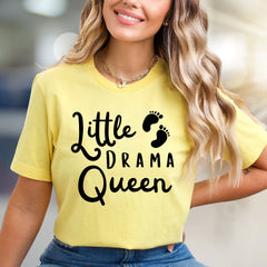 "Little Drama Queen" Baby Feet Graphic Tee, a Playful Pick for New Moms