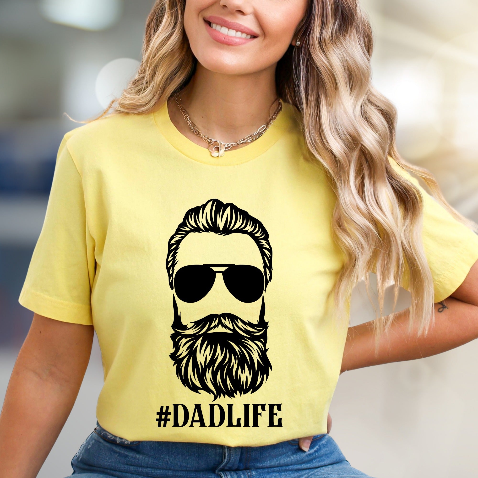 "#DADLIFE" Bearded Guy Graphic Tee, a Father's Day Pick for Cool Dads
