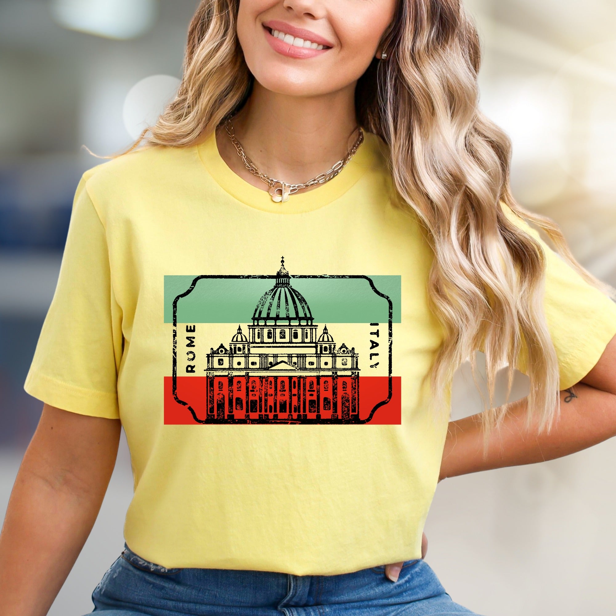 "ROME ITALY" Vatican City Travel Graphic Tee, a European Souvenir for Globetrotters