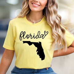 "Florida" State Outline & Script Graphic Tee, a Sunshine State Pick for Travelers