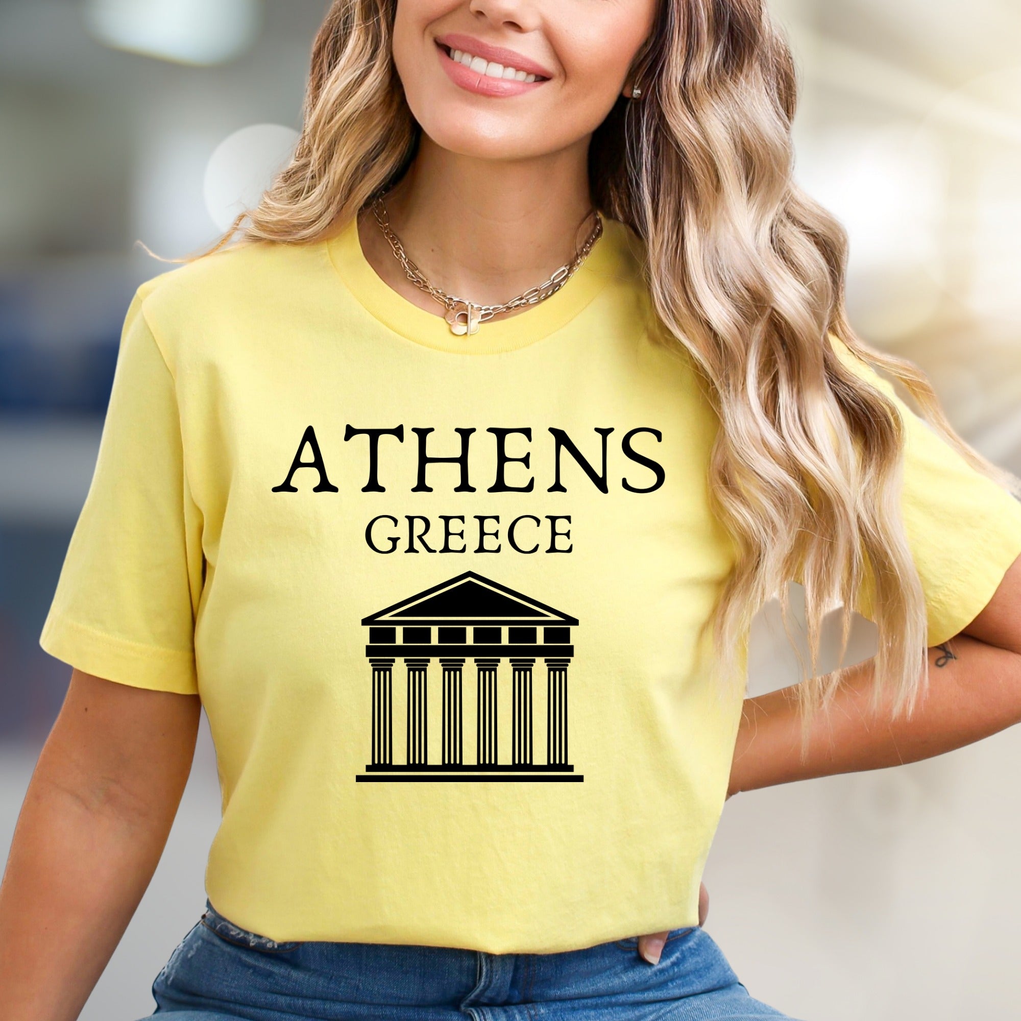 "ATHENS GREECE" Landmark Graphic Tee, a Travel Souvenir for Culture Lovers