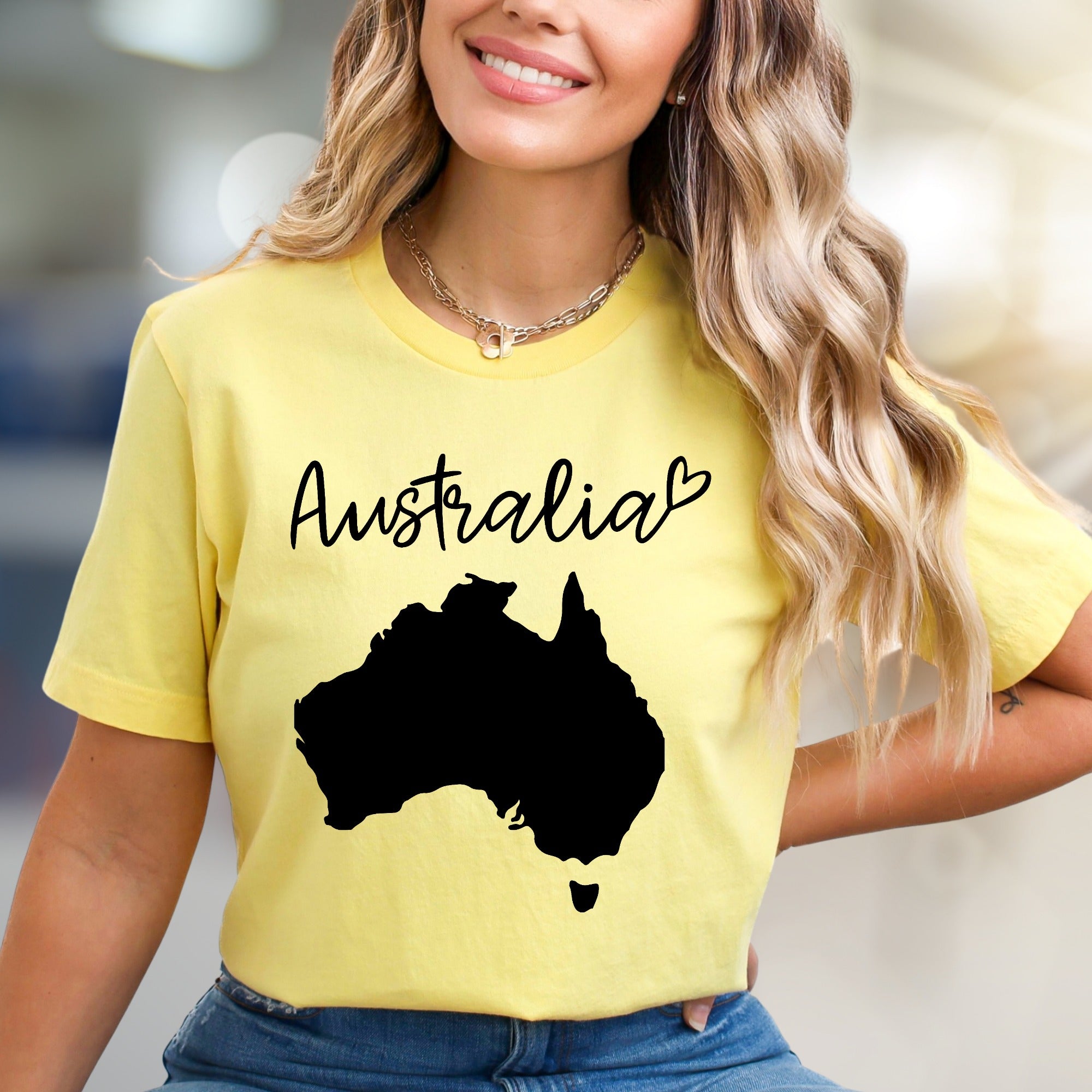 "Australia" Map Heart Graphic Tee, a Travel Lover's Pick for Everyday Style