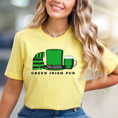 "GREEN IRISH PUB" Irish Celebration Graphic Tee, a St. Paddy's Day Pick for Enthusiasts