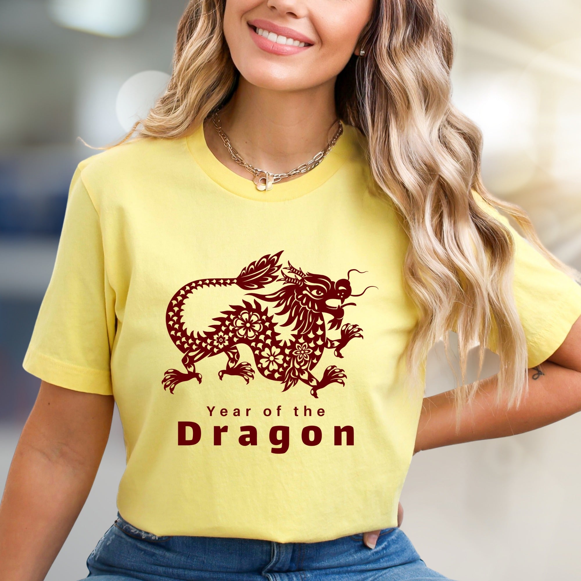 "Year of the Dragon" Folk Graphic Tee, an Empowering Asian Zodiac Pick for Enthusiasts